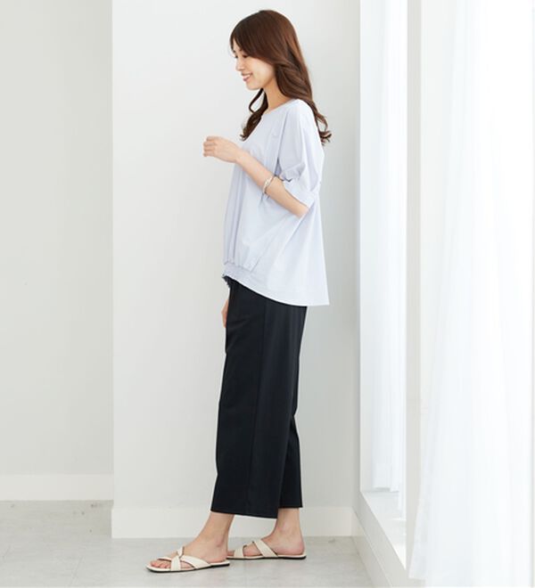 BELLUNA（ベルーナ）の「ヒンヤリ爽快！裾ギャザープルオーバー（カットソー）」｜詳細画像