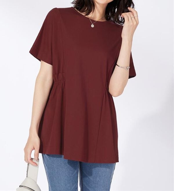 BELLUNA（ベルーナ）の「サイドギャザー使い細見えチュニック（チュニック）」｜詳細画像