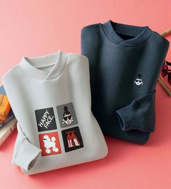 ルフラン（ルフラン）の「【ＨＡＰＰＹＦＡＣＥ】裏起毛トレーナー（トレーナー・スウェット）」｜詳細画像