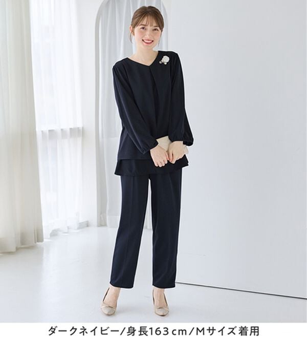 alotta（アロッタ）の「【２点セット】洗えるシフォンレイヤードセットアップ（ワンピースセットスーツ）」｜詳細画像