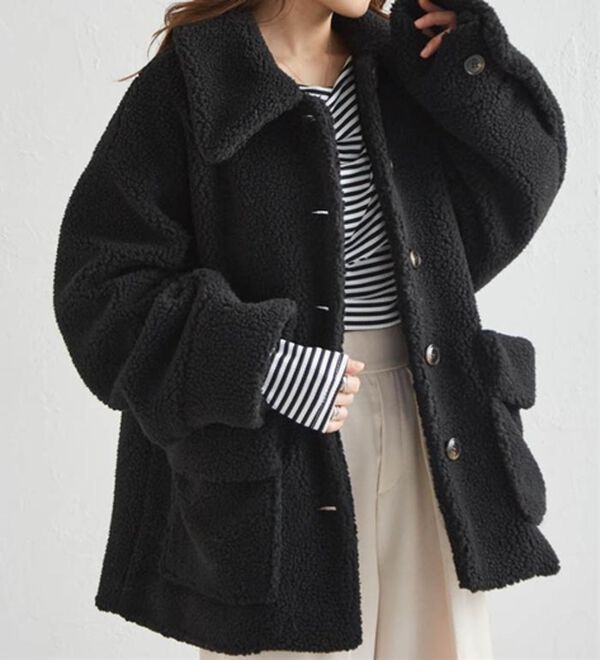 RANAN（ラナン）の「ステンカラーボアコート（ハーフコート）」｜詳細画像