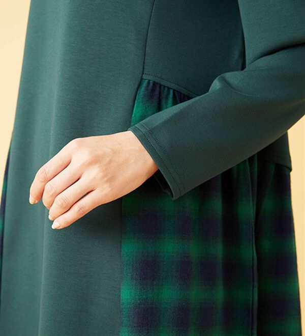 BELLUNA（ベルーナ）の「【Ｌａｇｒｉｌｕａ】チェック切替チュニックワンピース（チュニック）」｜詳細画像