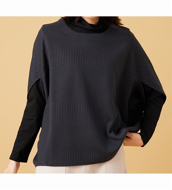 BELLUNA（ベルーナ）の「【2点セット】ジャカード素材ポンチョアンサンブル（アンサンブル）」｜詳細画像