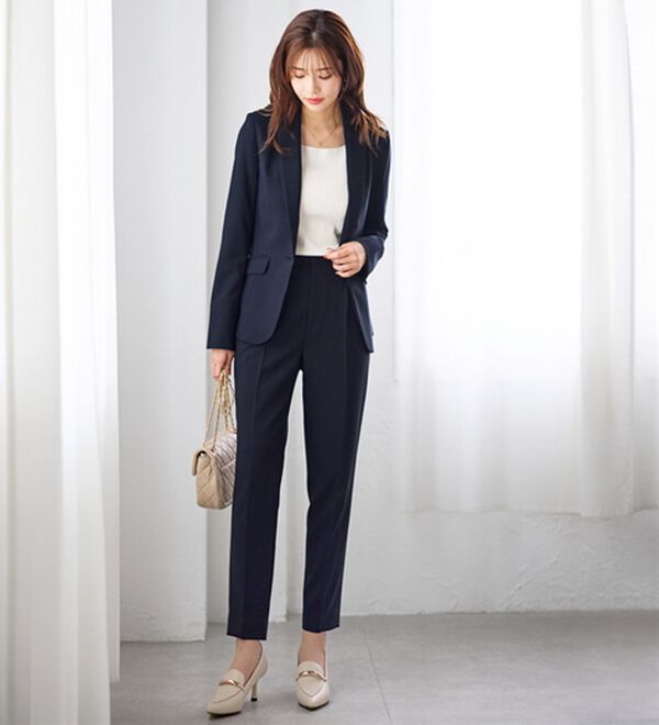 GeeRA（ジーラ）の「【2点セット】選べるボトム！洗えて型くずれしないパンツスーツセット（パンツスーツ）」｜詳細画像