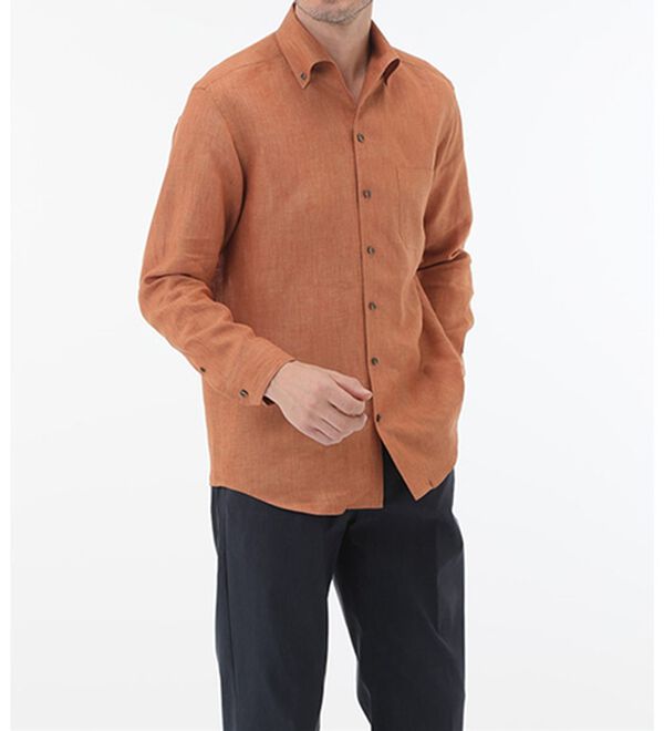 「＜コムルヴァン・オム＞大人のフレンチリネン１００％シャツ（メンズシャツ）」｜詳細画像