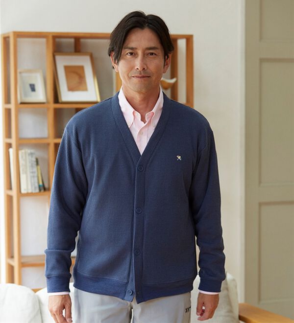 「＜アーノルド　パーマー＞新定番さっと羽織れるワッフルカーディガン（メンズカーディガン）」｜詳細画像