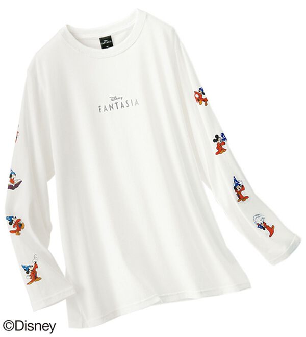 BELLUNA（ベルーナ）の「＜Ｄｉｓｎｅｙ＞【ミッキー】Ｆａｎｔａｓｉａスリーブプリント長袖Ｔシャツ（カットソー）」｜オフ白