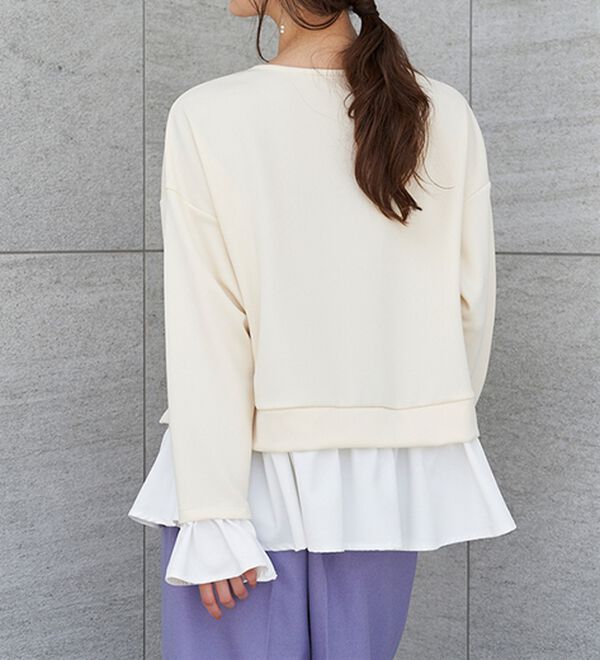 RANAN（ラナン）の「＜ＨＳ＞重ね着風配色フリルプルオーバー（カットソー）」｜詳細画像