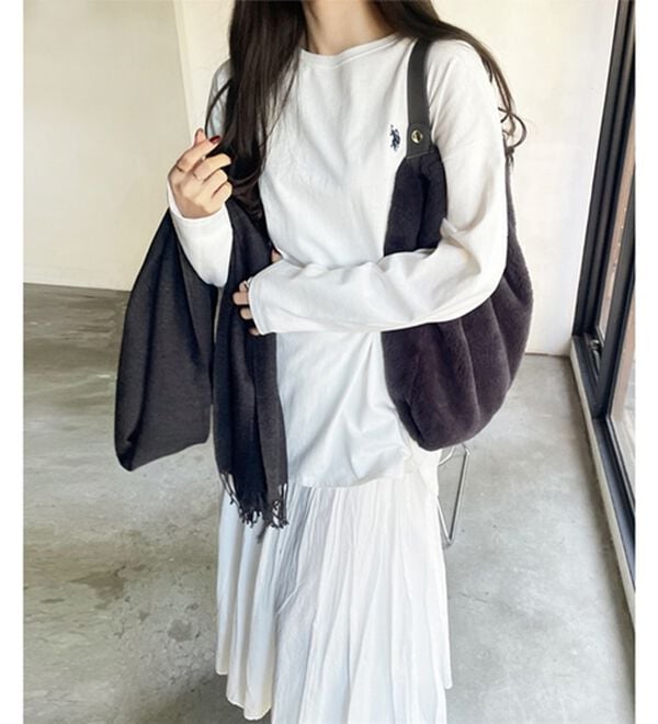 GeeRA（ジーラ）の「【Ｕ．Ｓ．ＰＯＬＯ ＡＳＳＮ】オーバーサイズ刺しゅうロンＴ（カットソー）」｜詳細画像