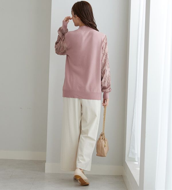 BELLUNA（ベルーナ）の「《快適Ｌａｂ．》サラもち！快適ビンテージ調素材ワイドパンツ（ワイドパンツ・ガウチョ）」｜詳細画像