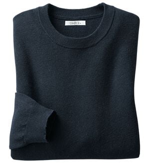 「＜シンプル＆プラス＞毎日着たいシンプルニット（メンズニット・セーター）」｜ネイビー