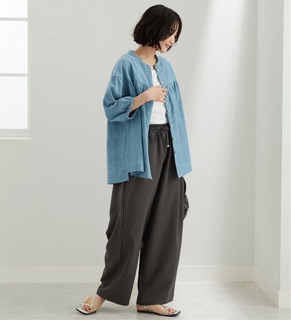 BELLUNA（ベルーナ）の「ダブルガーゼ素材切替デザインブラウス（ブラウス）」｜詳細画像