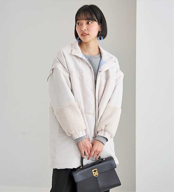 BELLUNA（ベルーナ）の「ベストにもなる！はっ水ヤク混中わたビッグコート（ハーフコート）」｜詳細画像