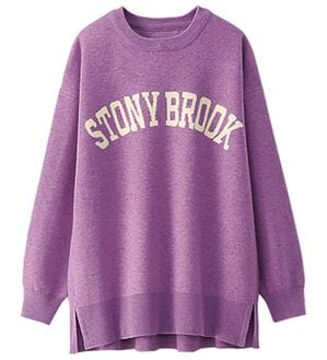 BELLUNA（ベルーナ）の「ジャカードニット素材ロゴプルオーバー（ニット・セーター）」｜ラベンダー