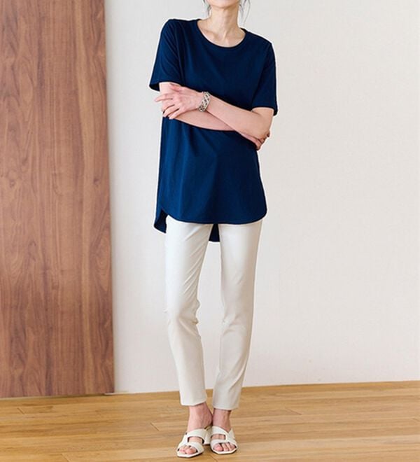 RANAN（ラナン）の「＜ＢＣ＞綿１００％ひんやりラウンドヘムプルオーバー（カットソー）」｜詳細画像