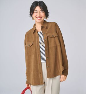 BELLUNA（ベルーナ）の「やわらかコーデュロイ素材シャツジャケット（その他ジャケット）」｜キャメル