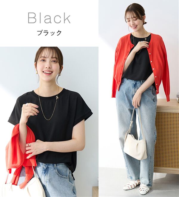 Viola e Viola（ヴィオラ エ ヴィオラ）の「さらさらＥＡＳＹ　前後２ＷＡＹヘンリーネックＴブラウス（ブラウス）」｜詳細画像