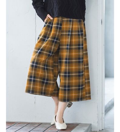 RANAN（ラナン）の「裏起毛ガウチョパンツ　クロップド（フルレングスパンツ）」