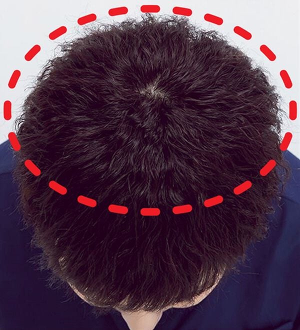 「人毛１００％ウェーブヘアつむじピース（ウィッグ・ヘアピース・エクステ）」｜詳細画像