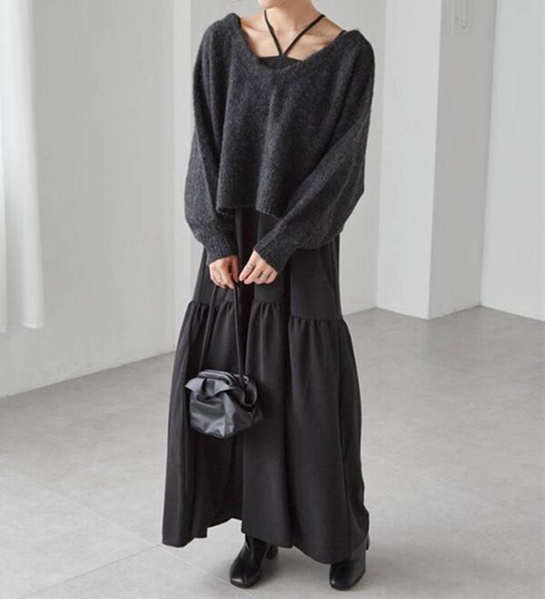 RANAN（ラナン）の「シャギーニット&times;キャミワンピースセット（その他ワンピース）」｜詳細画像