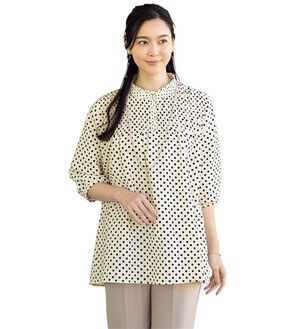 ルフラン（ルフラン）の「涼やか♪水玉模様のふんわりブラウス（ブラウス）」｜ドット