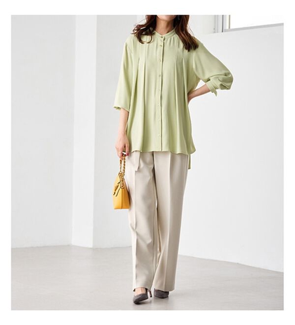 RANAN（ラナン）の「タックデザインバンドカラーシャツ（シャツ）」｜詳細画像