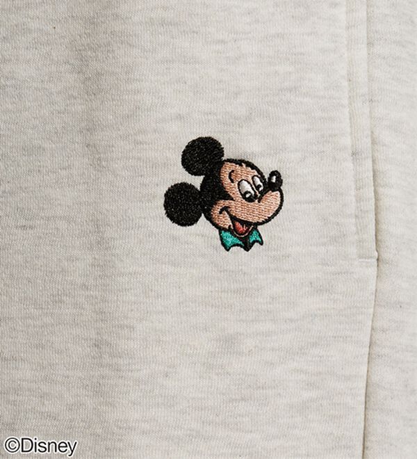BELLUNA（ベルーナ）の「＜Ｄｉｓｎｅｙ＞【ミッキー】ロゴプリント裏起毛スウェットパンツ（ワイドパンツ・ガウチョ）」｜詳細画像