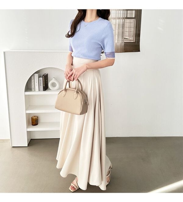 GeeRA（ジーラ）の「『ドラマ着用商品』 袖口シアーリブニット（ニット・セーター）」｜詳細画像