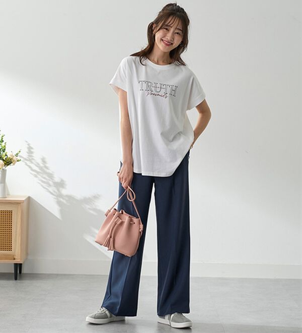 BELLUNA（ベルーナ）の「ひんやリッチコットン大人のゆったりドルマンＴシャツ（カットソー）」｜詳細画像