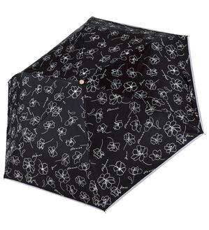 BELLUNA（ベルーナ）の「晴雨兼用！花柄デザイン折りたたみ傘（レイングッズ）」｜ブラック