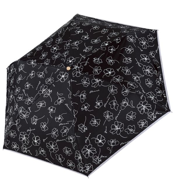 BELLUNA（ベルーナ）の「晴雨兼用！花柄デザイン折りたたみ傘（レイングッズ）」｜ブラック