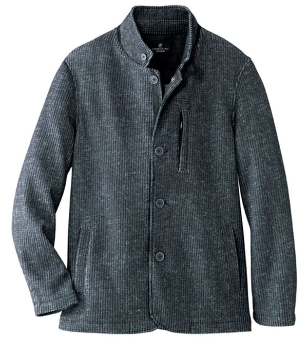 「＜コムルヴァン・オム＞ワッフル素材の快適ジャケット（メンズジャケット）」｜チャコール