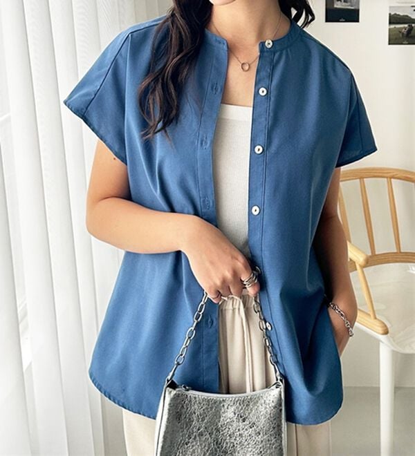 GeeRA（ジーラ）の「綿タッチフレンチスリーブブラウス（ブラウス）」｜詳細画像