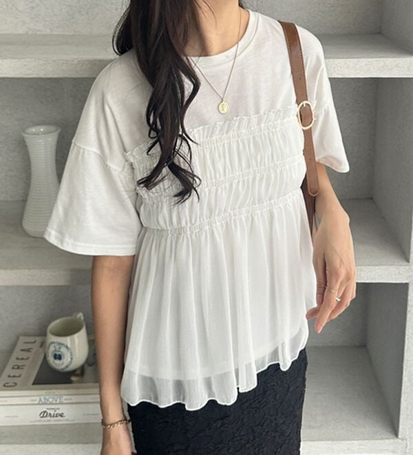 GeeRA（ジーラ）の「シアービスチェドッキングＴシャツ（カットソー）」｜詳細画像