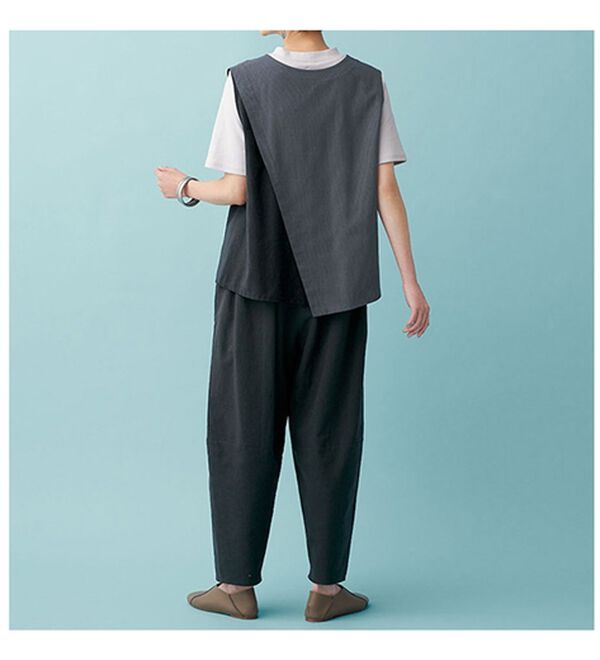 BELLUNA（ベルーナ）の「綿混配色切替ベストセットアップ（セットアップ）」｜詳細画像