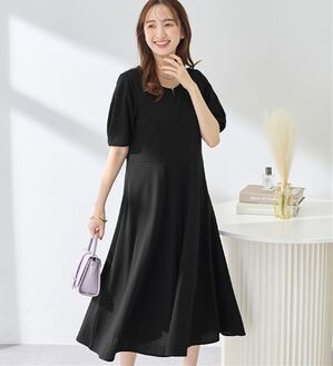 alotta（アロッタ）の「【4つの機能付】タック袖Ａラインワンピース（その他ワンピース）」｜ブラック