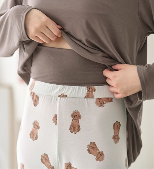 YU'NOW（ユナウ）の「【上下２点セット】ゆったりレーヨンブレンドハラマキパジャマ（パジャマ・ルームウェア）」｜詳細画像