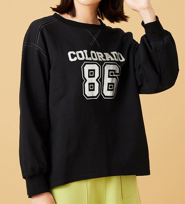 BELLUNA（ベルーナ）の「箔プリントロゴデザインプルオーバー（カットソー）」｜詳細画像