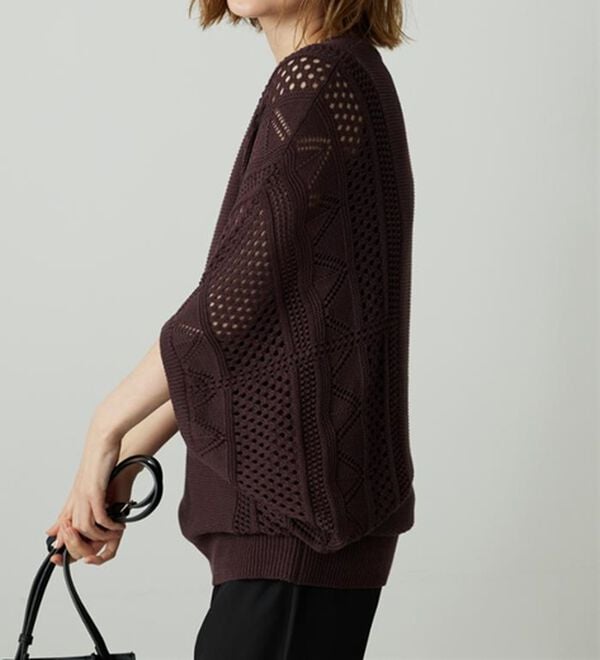 BELLUNA（ベルーナ）の「透かし編ドルマンニットプルオーバー（ニット・セーター）」｜詳細画像