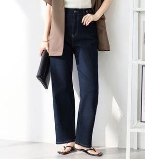 Viola e Viola（ヴィオラ エ ヴィオラ）の「【ストレッチ】隠しゴムで見た目すっきり楽ちんデニム（フルレングスパンツ）」｜ネイビー