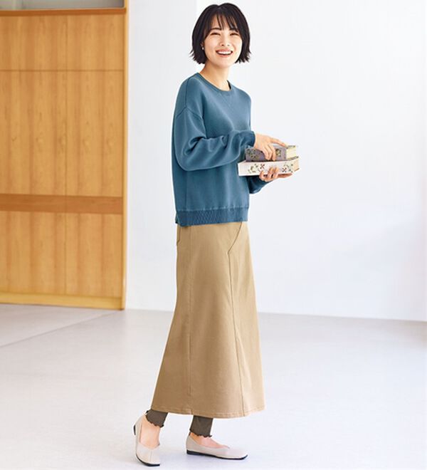 BELLUNA（ベルーナ）の「《ＨｕｇＲｅａｍコットン》柔らかカジュアルスカート（ロングスカート）」｜詳細画像