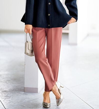 BELLUNA（ベルーナ）の「裏起毛ジョーゼット素材テーパードパンツ（テーパードパンツ）」