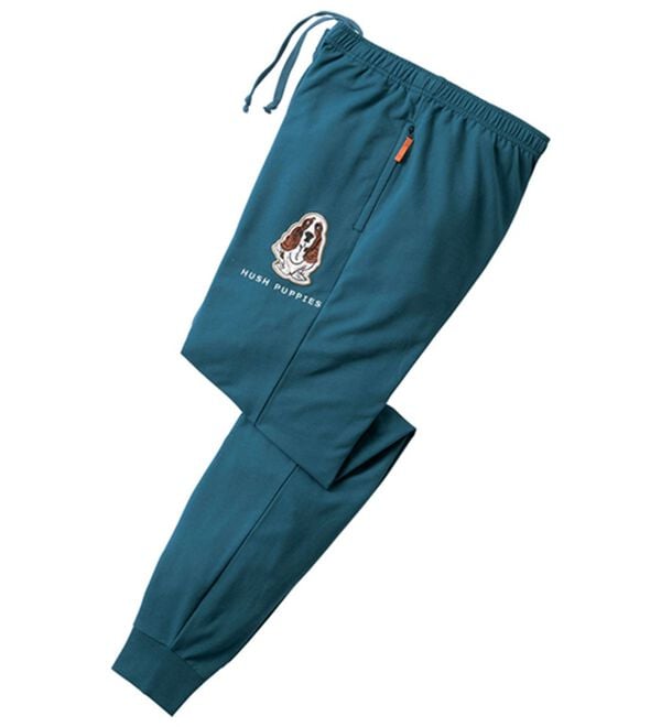 「＜ハッシュパピー＞ブランドデザイン裏毛トレーナー・パンツ（メンズルームウェア）」｜ブルーグレー(パンツ)