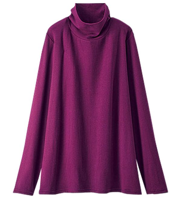 BELLUNA（ベルーナ）の「うっとりなめらか素材ハイネックプルオーバー（カットソー）」｜ラズベリー