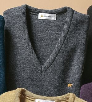 「＜ゴールデンベア＞国産上質ニットベスト（メンズベスト）」｜グレー