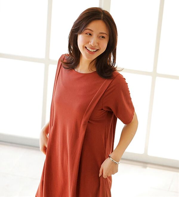 BELLUNA（ベルーナ）の「ヒンヤリ！タック使いかのこワンピース（カットソーワンピース）」｜詳細画像