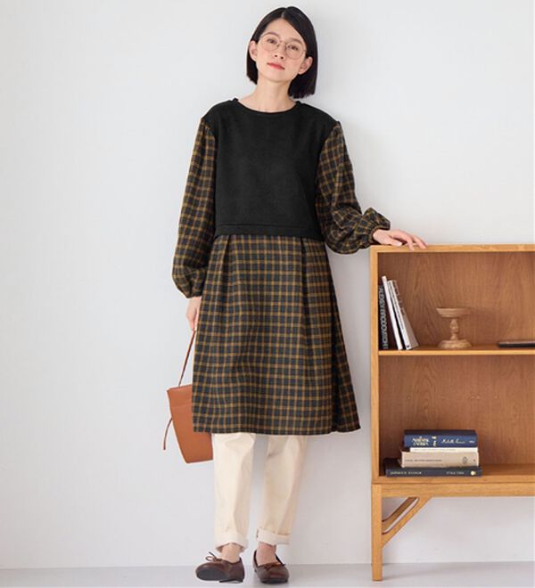 Viola e Viola（ヴィオラ エ ヴィオラ）の「時短コーデ楽ちんドッキングワンピース（ドッキングワンピース）」｜詳細画像