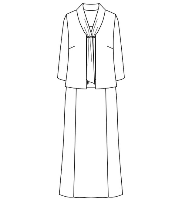 BELLUNA（ベルーナ）の「北陸ジャカードワンピースアンサンブル（パールネックレス付き）（ブラックフォーマル（喪服・礼服））」｜詳細画像