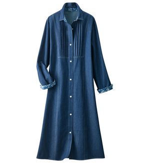 ルフラン（ルフラン）の「選べる！デニムシャツワンピース（シャツ）」｜ブルー