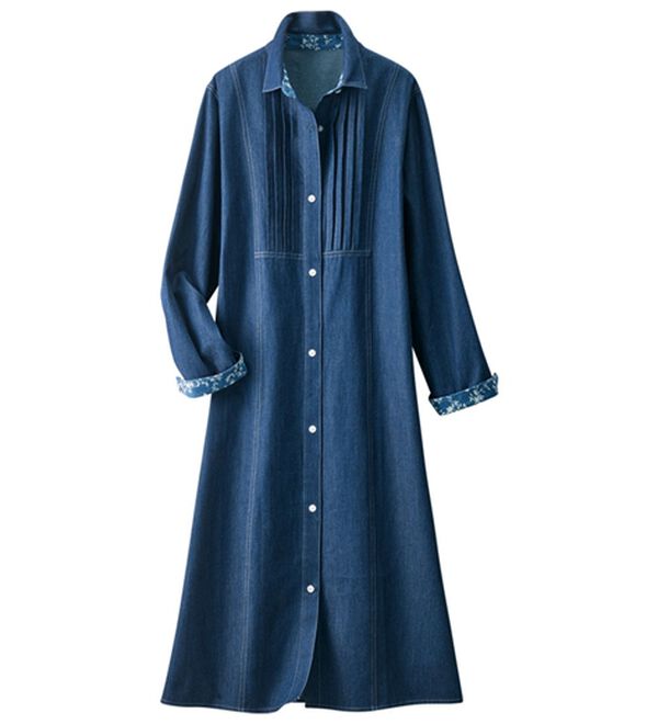ルフラン（ルフラン）の「選べる！デニムシャツワンピース（シャツ）」｜ブルー
